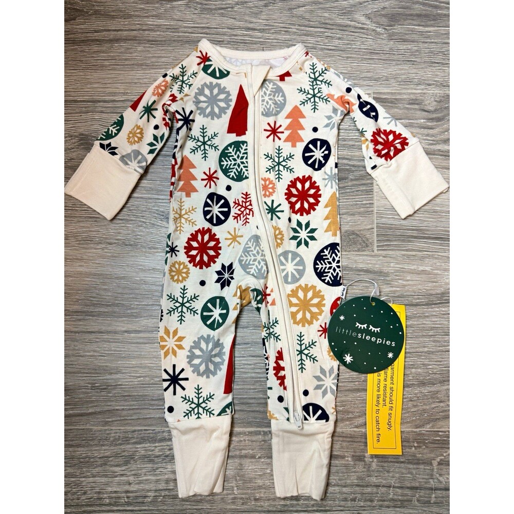 Little Sleepies Modern & Merry Newborn Zippy Limited Edition Christmas NWT